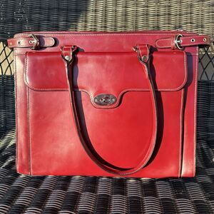 Mcklein Winnetka Laptop Bag Work Bag Briefcase Red Classic
